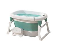 Foldable Multifunctional Bathtub with Drain Hole & Smart Temperature Sensor Large Capacity for Puppies Small Dogs & Cats Portable Dog Bath Tub (Green)