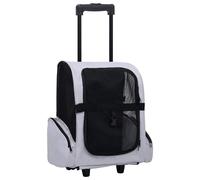 Pet Trolley Black Fabric/Metal 40x25x55cm Collapsible Ventilated Zippered 10kgs