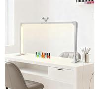 Foldable Nail Light for Desk, LED Manicure Lamp with Phone Holder, Tri-fold Lash Arc Light, 3000-6000K Color Temperature, 48W, 0-100% Adjustable Brightness, Makeup Desk lamp(White)