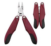 Foldable Nail Scissors Tough Hard Toe Nails Clipper Remover Nail File 3 in 1 Manicure Tools Ingrown Nail Trimmer,red