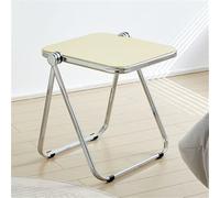 Foldable Nightstand & Acrylic End Table - Modern Rectangular Folding Side Table for Bedroom Living Room Office - Minimalist Small Yellow Folding Tables