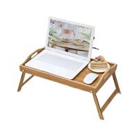 Foldable Nightstand Bed Table, Wooden Laptop Tray, Portable Lap Desk/Stand, Adjustable Riser, Bedside Writing Table, Versatile Laptop Holder, Bed Desk for Comfort
