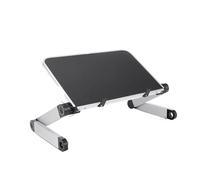 Foldable Nightstand & Laptop Table, Cooling Laptop Stand, Flat Table for TV, Bed, Sofa, PC - Versatile Folding Desk (H036-White)