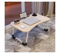 Foldable Nightstand Table, Portable Laptop Desk, Creative Folding Writing Desk with Cup Holder, Compact Bedside Table for Home Office, Space-Saving Furniture (Color4)