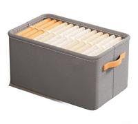 Foldable Non Woven Fabric Storage Box With Steel Frame For Clothes Organizer Large Capacity Closet Container For Sweaters Blankets Toys Khaki Smoke Gray 2 Pack(F)