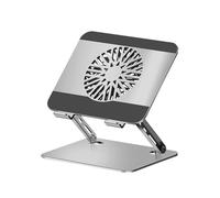 Foldable Notebook Stand with Removable Cooling Fan Sturdy Carbon Steel Construction for Work and Gaming Modifiable Laptop Stand