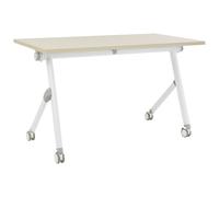 Foldable Office Desk BENDI Light Brown 120 cm 60 cm with Wheels