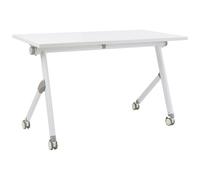 Foldable Office Desk BENDI White 120 cm 60 cm with Wheels