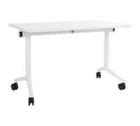 Foldable Office Desk CAVI White 120 cm 60 cm with Wheels
