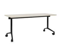 Foldable Office Desk CAVI Light Brown 160 cm 60 cm with Wheels