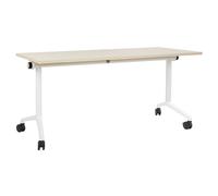 Foldable Office Desk CAVI Light Brown 160 cm 60 cm with Wheels