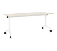 Foldable Office Desk CAVI Light Brown 180 cm 60 cm with Wheels