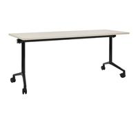 Foldable Office Desk CAVI Light Brown 180 cm 60 cm with Wheels