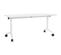 Foldable Office Desk CAVI White 160 cm 60 cm with Wheels