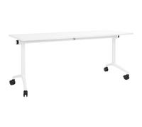 Foldable Office Desk CAVI White 180 cm 60 cm with Wheels