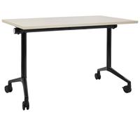 Foldable Office Desk CAVI Light Brown 120 cm 60 cm with Wheels