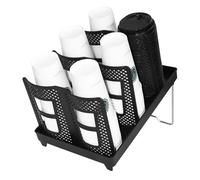 Foldable Organizer Cup holder Lid dispenser, Cup Storage Organizer Suitable For lounge Countertop Coffee Station bar Restaurant Cup Organization Mobile Coffee trailer Coffee Shop (Double row 2PCS)