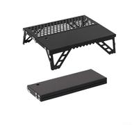 Foldable outdoor aluminum table with non slip leg covers lightweight compact design for camping hiking and picnic convenience