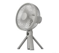 Foldable Outdoor Camping Fan With Triangular Tripod Stand, USB-C Rechargeable Battery, 4-Speed Digital Display Fan For Travel Backyard (Khaki)