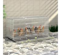 Foldable Outdoor Chicken Coop, Portable Chicken Coop with New Automatic Egg Collection Tray and Pull-Out Trays, Poultry Cage Easy to Assemble Duck House for Outdoor Backyard Farm Use
