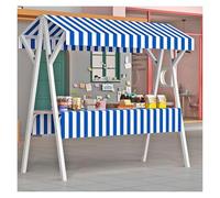 Foldable Outdoor Concession Stand with Wheels for Festivals and Markets, Portable Commercial Kiosk