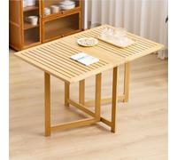 Foldable Outdoor Side Table, Teak Picnic Table, Wooden Folding Dining Table, Camping Center Table, Extendable Rectangular Kitchen Table for Cafés & Picnics