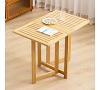 Foldable Outdoor Teak Side Table, Rectangular Wooden Picnic Dining Table, Extendable Camping Center Table for Kitchen & Café, Portable & Versatile Design