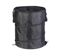 Foldable Oxford Cloth Trash Can with Clip, Portable Collapsible Bin for Car Boot & Outdoor Camping, Space-Saving Garden Rubbish Bucket(M Black)