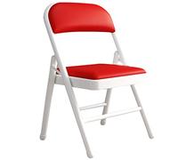 Foldable Padded Conference Chair - Lightweight & Slish us Design Dining Chair for Office & Dorm - Red & White - Ideal for Events 45x45x79cm