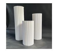 Foldable Paper Column Display Pedestals - Cylinder Plinth Wedding Props, Cardboard Roman Pillars for Party Centerpieces, 11.8in Size, Ideal for Events & Celebrations