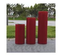 Foldable Paper Columns Display Pedestals - Cylinder Flower Stands for Wedding Centerpieces, Engagement & Birthday Party Decorations (Color: Rosso, Size: B)