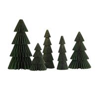 Foldable Paper Holiday Tree Collection 5Pieces Space Saving Storage Multiple Color Option Christmas Party Decors Sustainable Party Scene Setups