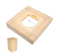 Foldable Paper Lantern Lamp Shade, Rectangular Bamboo Beige | Portable Origami Style, Diffuses Light Softly, Sturdy Craftsmanship, for Outdoor Settings and Hotel Decor