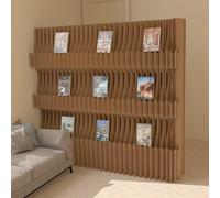 Foldable Paper Room Divider & Creative Boohelf - Freending Multi-Layer Partit Wall for Office Living Room Exhibit - Space-Saving Design for Shop Library Event (H2.4m*L4m)