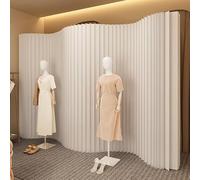 Foldable Paper Room Divider Screen - Portable Adjustable Partition for Commercial Spaces, Retail Store Displays, Office Decor & Window Showcase (White, L5mxH2.2mxW0.43m)
