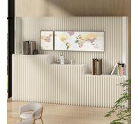 Foldable Paper Room Divider with Tiered Display Shelves,Portable Creative Space Partition for Jewelry,Handbags Artwork,Multi-Functional Organizer for Home,Office Public Areas (Three layers,H1.8m*L5m)