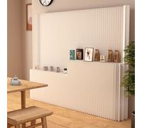 Foldable Paper Room Divider with Tiered Display Shelves,Portable Creative Space Partition for Jewelry,Handbags Artwork,Multi-Functional Organizer for Home,Office Public Areas (Two layers,H2.2m*L5m)