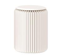 Foldable Paper Stool Modern Portable Cardboard Furniture Honeycomb Design Kraft Paper Folding Stool with PU Cushion White L: 44CM 17in Lightweight & Eco Friendly