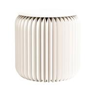 Foldable Paper Stool Modern Portable Cardboard Furniture Honeycomb Design Kraft Paper Folding Stool with PU Cushion White L: 30CM 12in Lightweight & Stylish