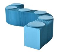 Foldable Paper Stool Sofa Chair, Retractable Folding Paper Accordion Bench Leisure Ottoman with Round Cushion for Offices, Reception Rooms, Living Rooms and Shopping Centers