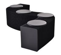 Foldable Paper Stool Sofa Chair, Retractable Folding Paper Accordion Bench Leisure Ottoman with Round Cushion for Offices, Reception Rooms, Living Rooms and Shopping Centers
