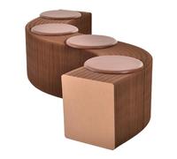 Foldable Paper Stool Sofa Chair, Retractable Folding Paper Accordion Bench Leisure Ottoman with Round Cushion for Offices, Reception Rooms, Living Rooms and Shopping Centers
