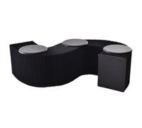 Foldable Paper Stool Sofa Chair, Retractable Folding Paper Accordion Bench Leisure Ottoman with Round Cushion for Offices, Reception Rooms, Living Rooms and Shopping Centers