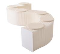 Foldable Paper Stool Sofa Chair, Retractable Folding Paper Accordion Bench Leisure Ottoman with Round Cushion for Offices, Reception Rooms, Living Rooms and Shopping Centers