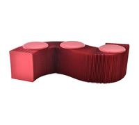 Foldable Paper Stool Sofa Chair, Retractable Folding Paper Accordion Bench Leisure Ottoman with Round Cushion for Offices, Reception Rooms, Living Rooms and Shopping Centers