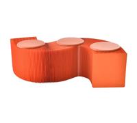 Foldable Paper Stool Sofa Chair, Retractable Folding Paper Accordion Bench Leisure Ottoman with Round Cushion for Offices, Reception Rooms, Living Rooms and Shopping Centers