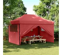 Foldable Party Tent Pop-Up with 4 Sidewalls Patio Gazebo Canopy Shelter vidaXL