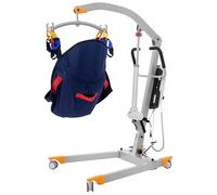 Foldable Patient Lift with Silent Brake Wheels and 360° Rotating Hanger for Heavy-Duty Body Transfer in Disability Care