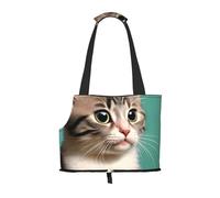 Foldable Pet A curious cat Shoulder Bag - Portable Travel Carrier for Small Dogs&Cats, Waterproof with Safety Clip