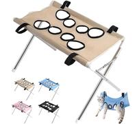 Foldable Pet Bathing Stand, 2-in-1 Foldable Pet Grooming Bed, Pets Grooming Hammock, Dog Groomings Hammock with Eight Hole, for Cats and Small Dogs, Home Washing, Trimming & Nail Care，A